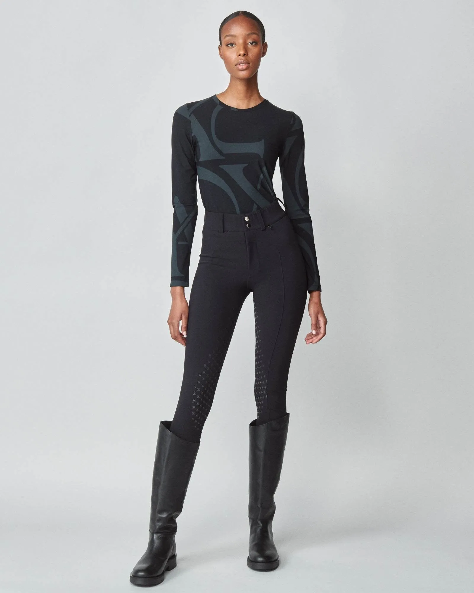 Monogram Long Sleeve Shirt Black