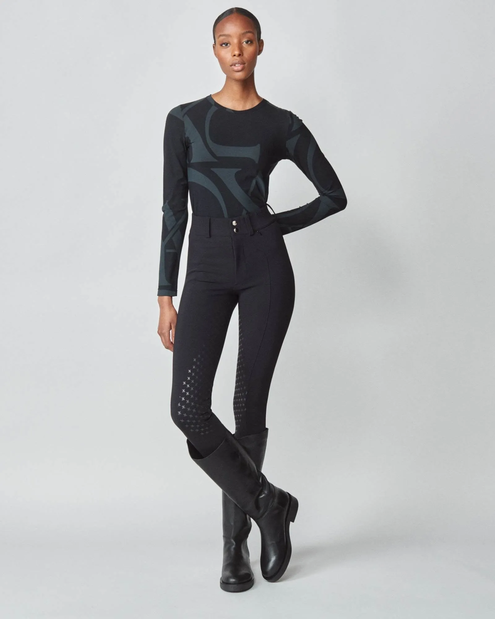 Monogram Long Sleeve Shirt Black