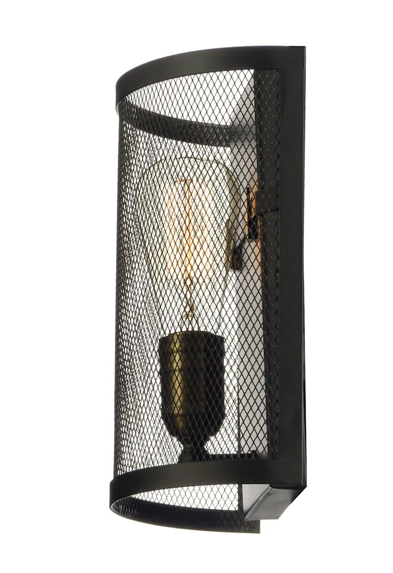 Palladium 10.25" Single Light Wall Sconce in Black and Natural Aged Brass