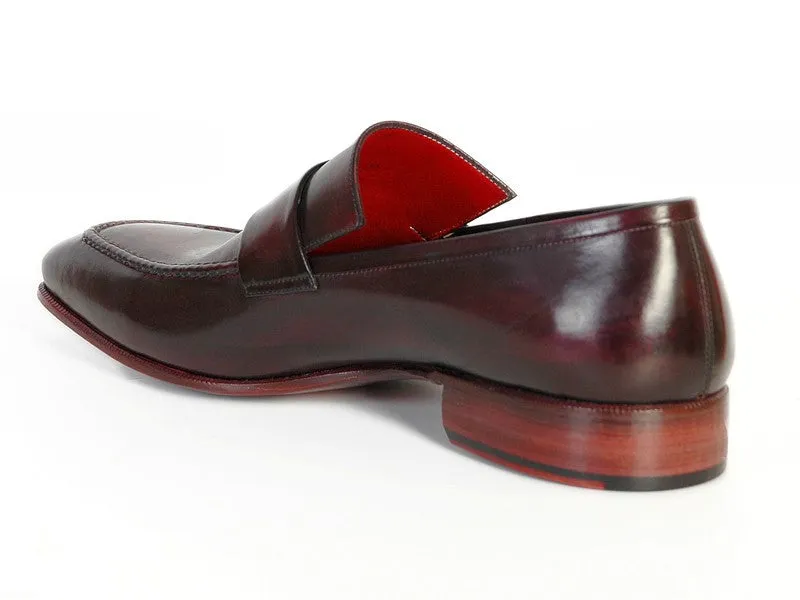Paul Parkman Men's Loafer Purple & Black Hand-Painted Leather Upper With Leather Sole