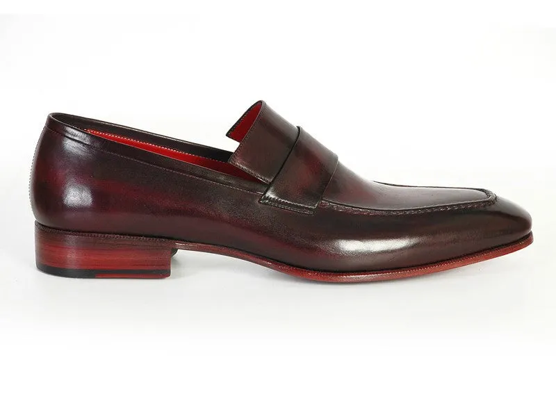 Paul Parkman Men's Loafer Purple & Black Hand-Painted Leather Upper With Leather Sole