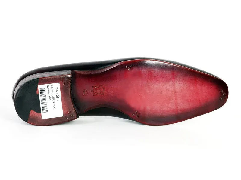 Paul Parkman Men's Loafer Purple & Black Hand-Painted Leather Upper With Leather Sole