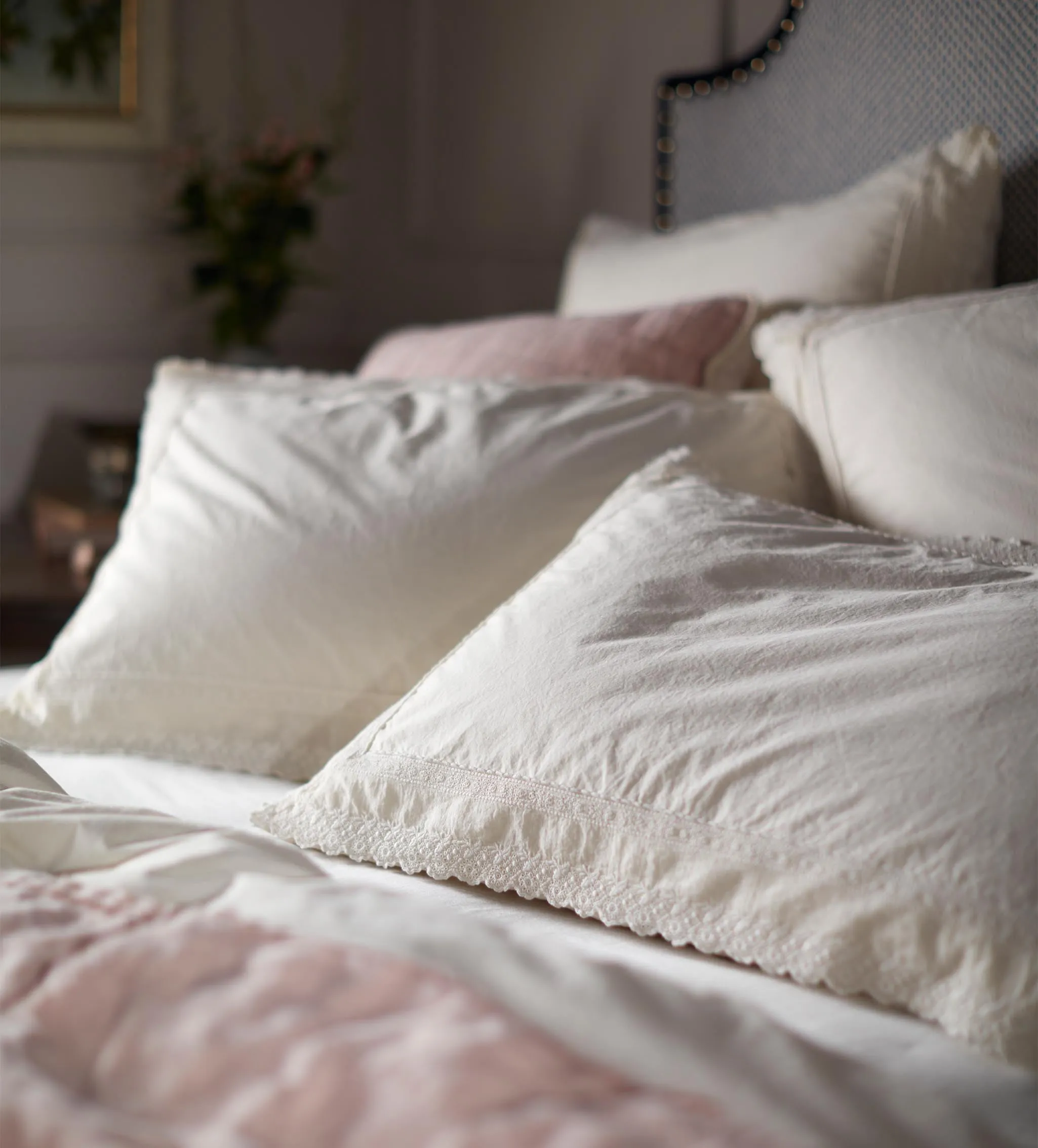 Pia Embroidered 100% Cotton Duvet Cover