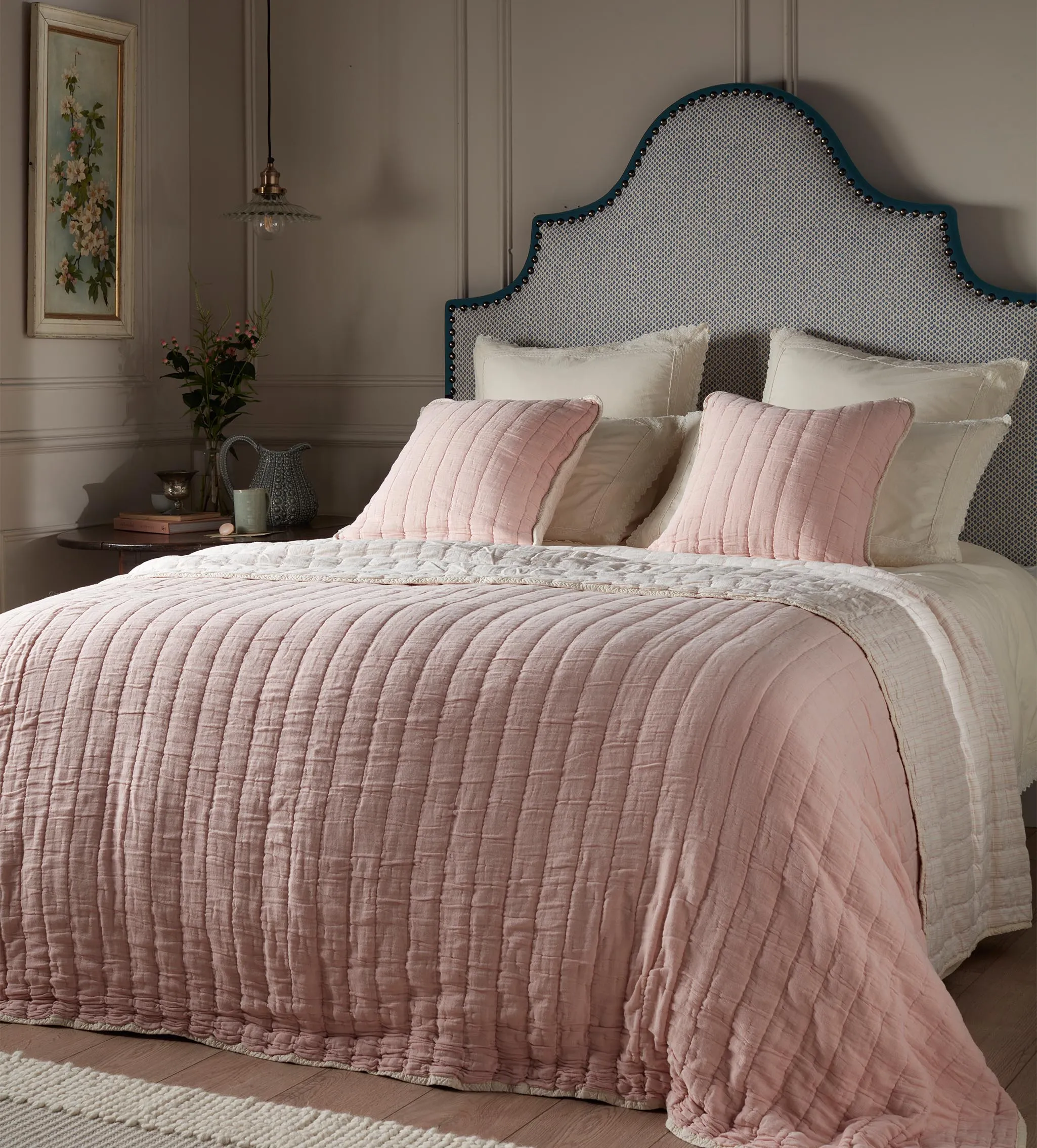 Pia Embroidered 100% Cotton Duvet Cover