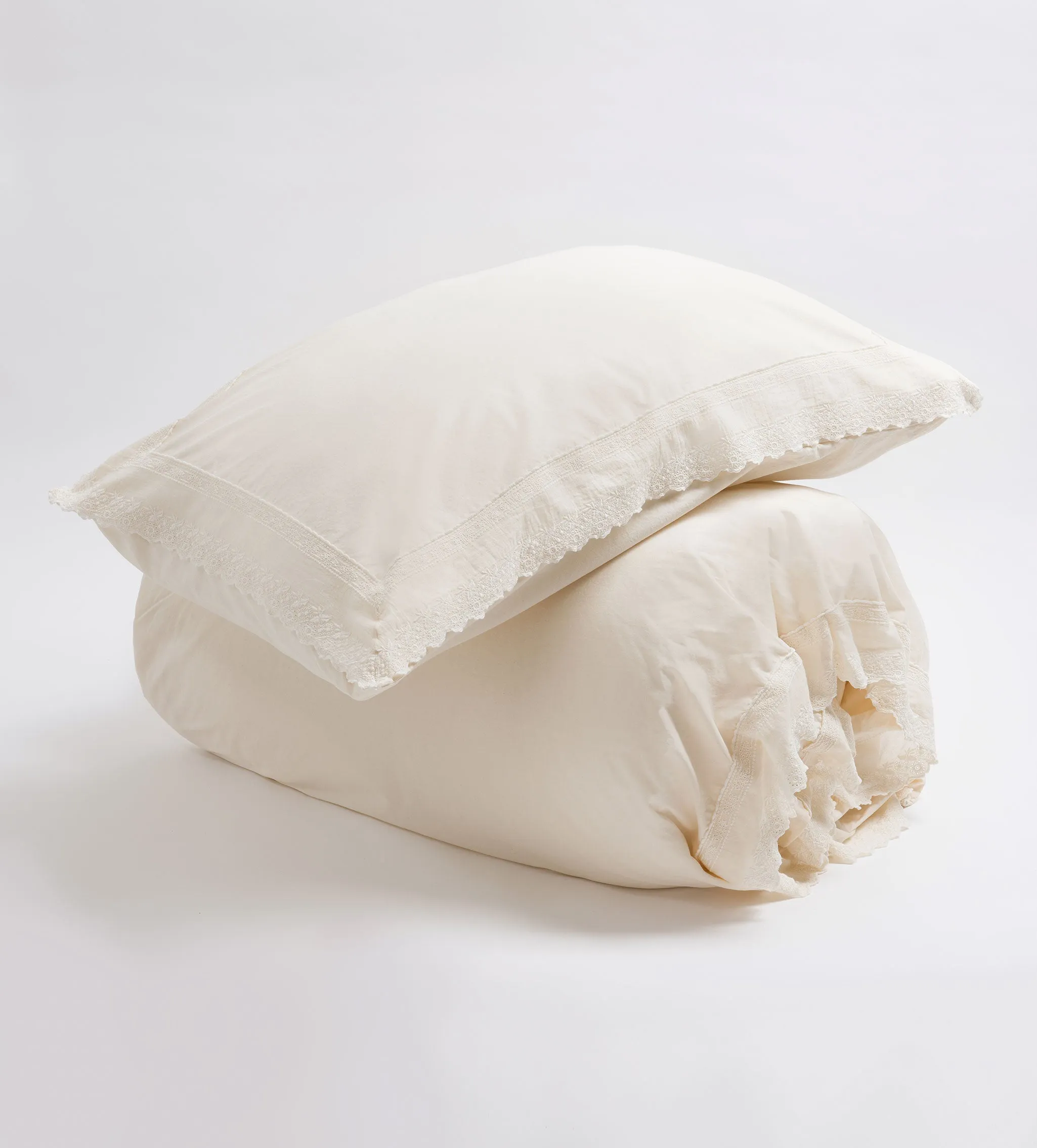 Pia Embroidered 100% Cotton Duvet Cover