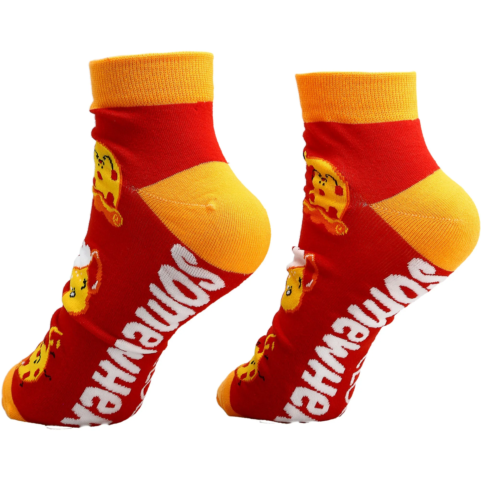 Pizza and Beer Cotton Blend Ankle Socks