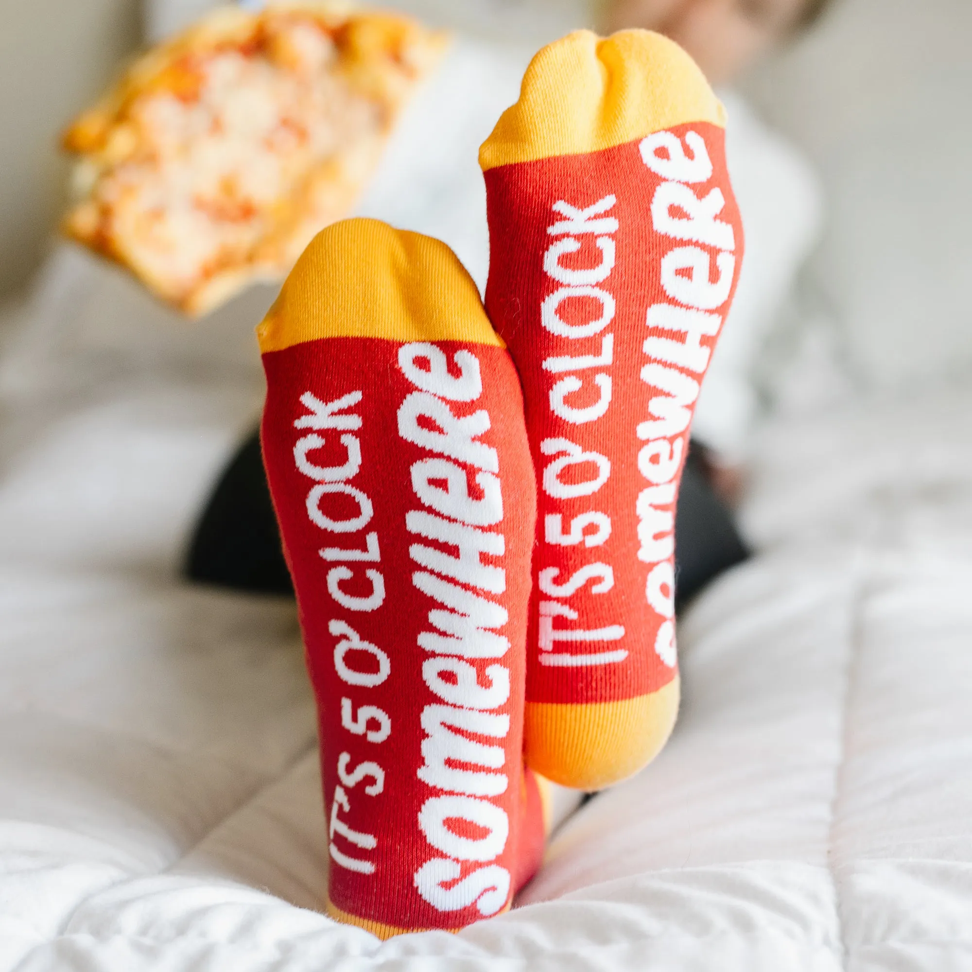 Pizza and Beer Cotton Blend Ankle Socks