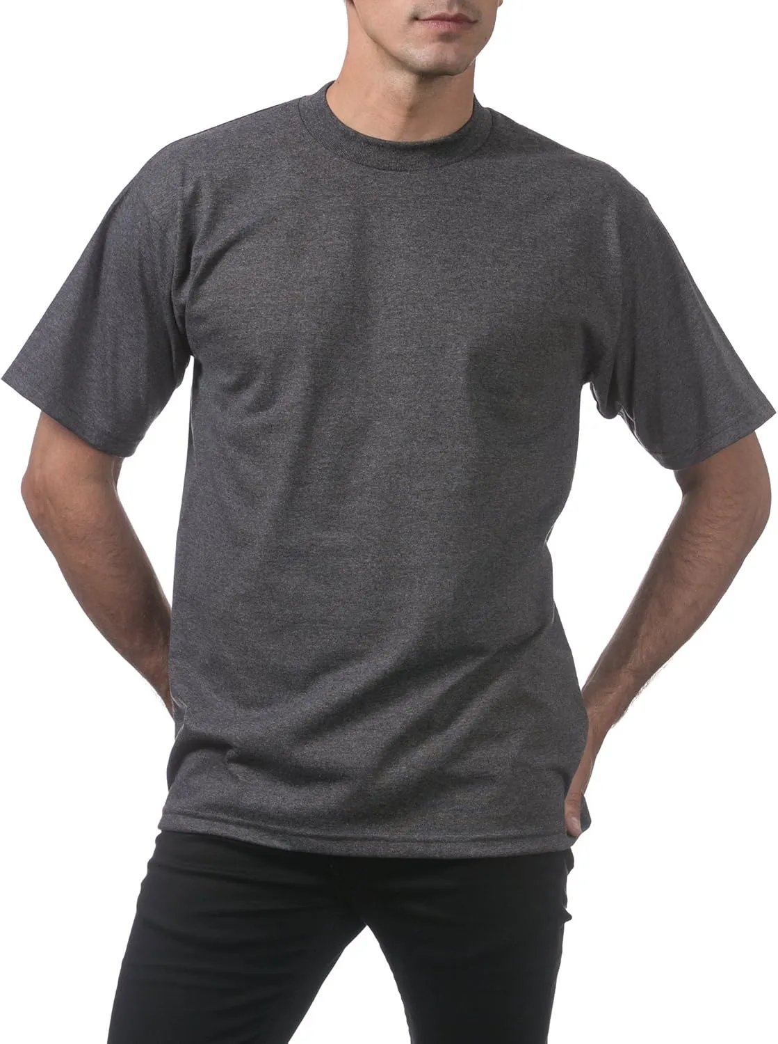 Pro Club Men's 6-Pack Heavyweight Cotton Short Sleeve Crew Neck T-Shirt