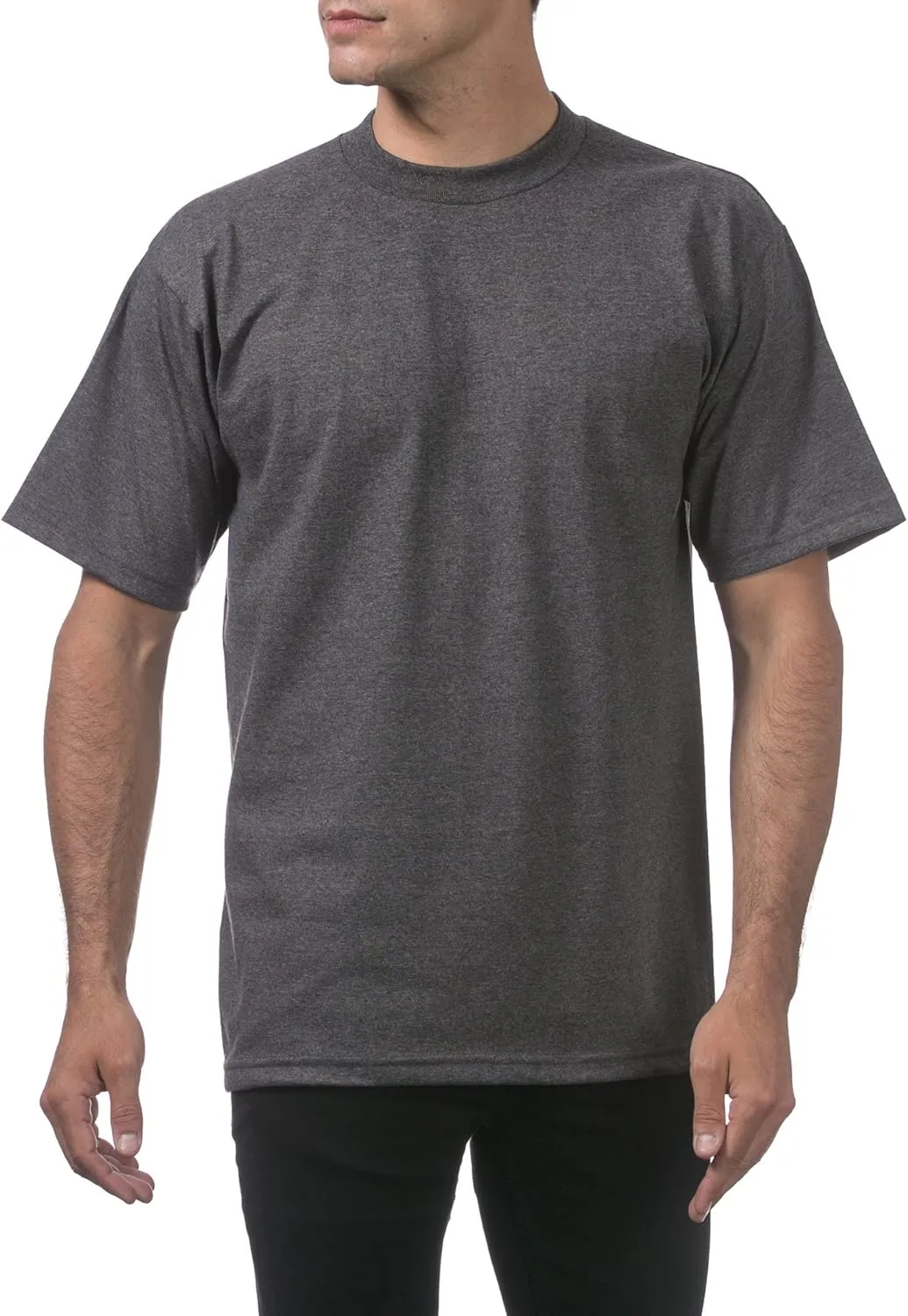 Pro Club Men's 6-Pack Heavyweight Cotton Short Sleeve Crew Neck T-Shirt