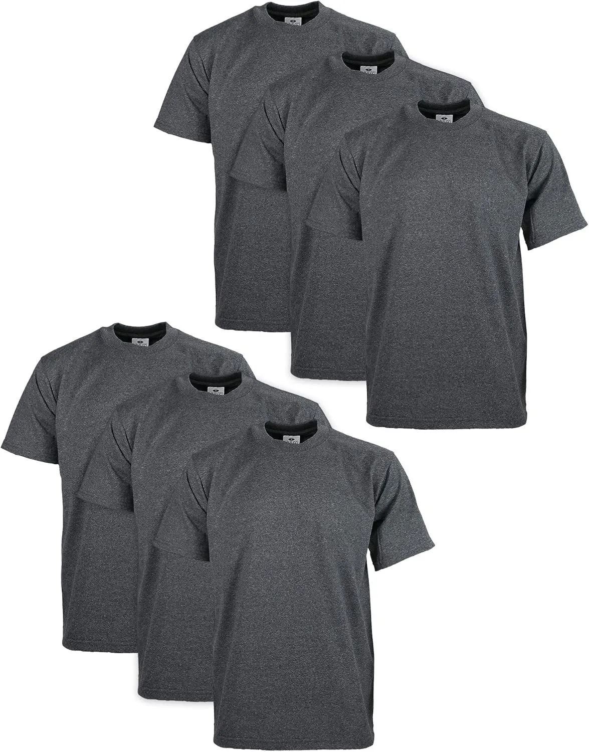 Pro Club Men's 6-Pack Heavyweight Cotton Short Sleeve Crew Neck T-Shirt