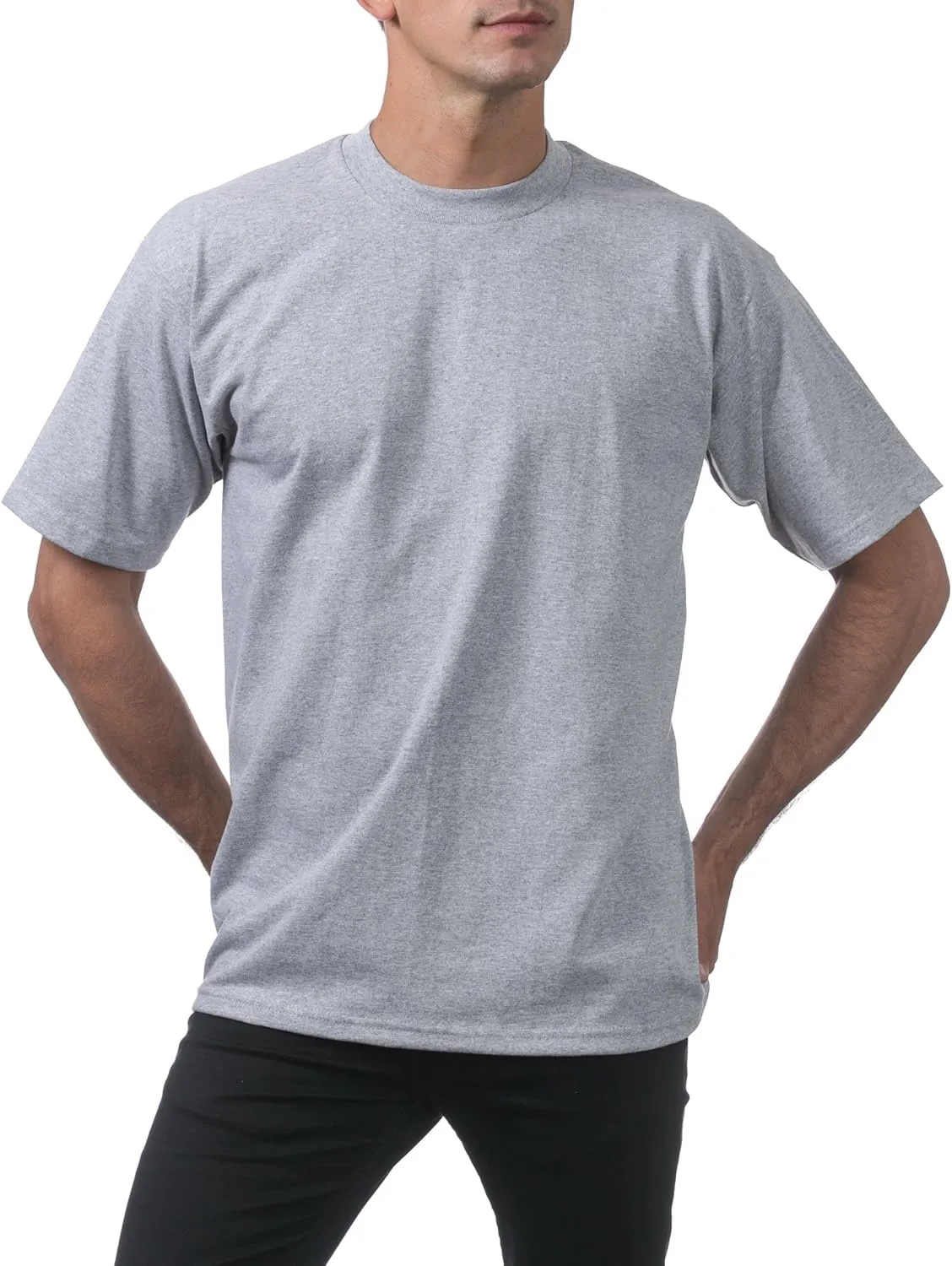 Pro Club Men's 6-Pack Heavyweight Cotton Short Sleeve Crew Neck T-Shirt