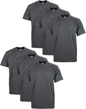 Pro Club Men's 6-Pack Heavyweight Cotton Short Sleeve Crew Neck T-Shirt