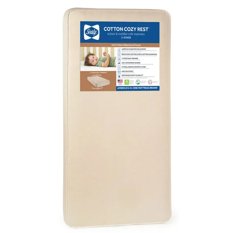 Sealy® Cotton Cozy Rest™ Crib Mattress and Toddler Mattress