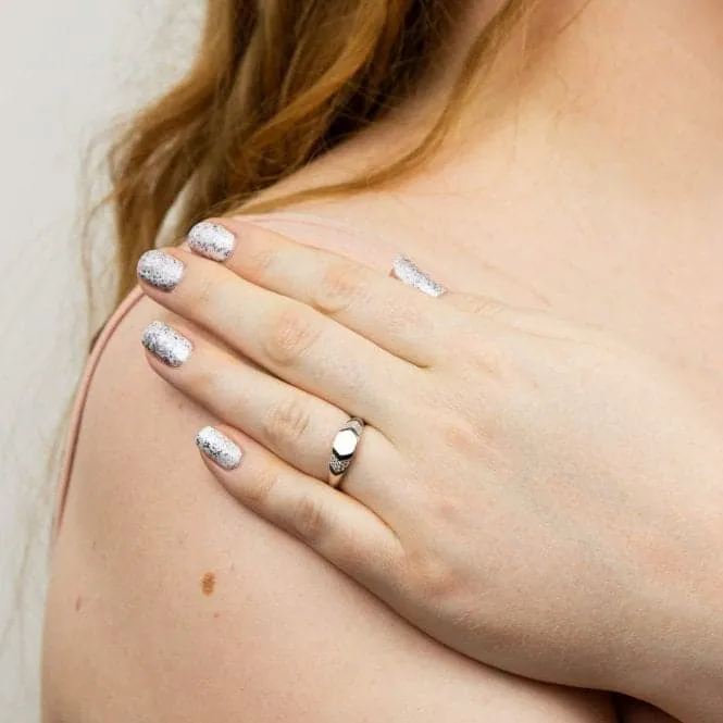 Sterling Silver Hexagonal Signet Zirconia Ring R3799C