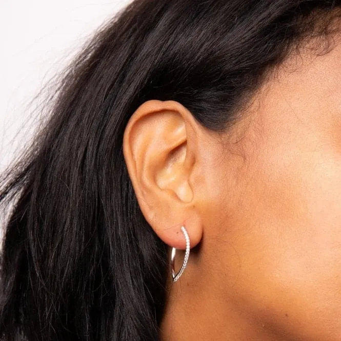 Sterling Silver Platinum Earrings E6358C