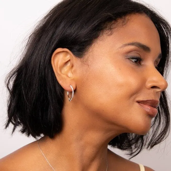 Sterling Silver Platinum Earrings E6358C