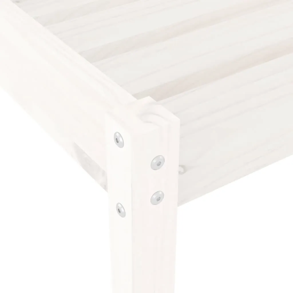 Sun Loungers 2 pcs White 199.5x60x74 cm Solid Wood Pine