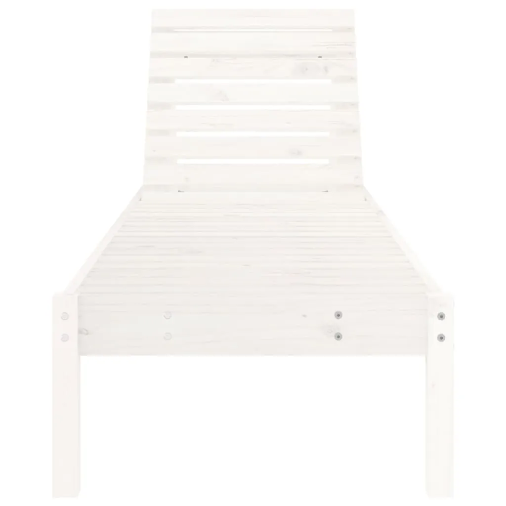 Sun Loungers 2 pcs White 199.5x60x74 cm Solid Wood Pine