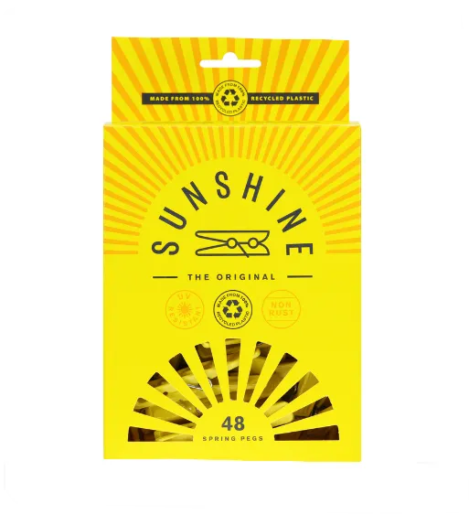 Sunshine Pegs, 48 Pack Yellow