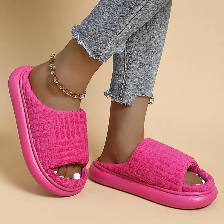 Thick Bottom Women's Terrycloth Slippers