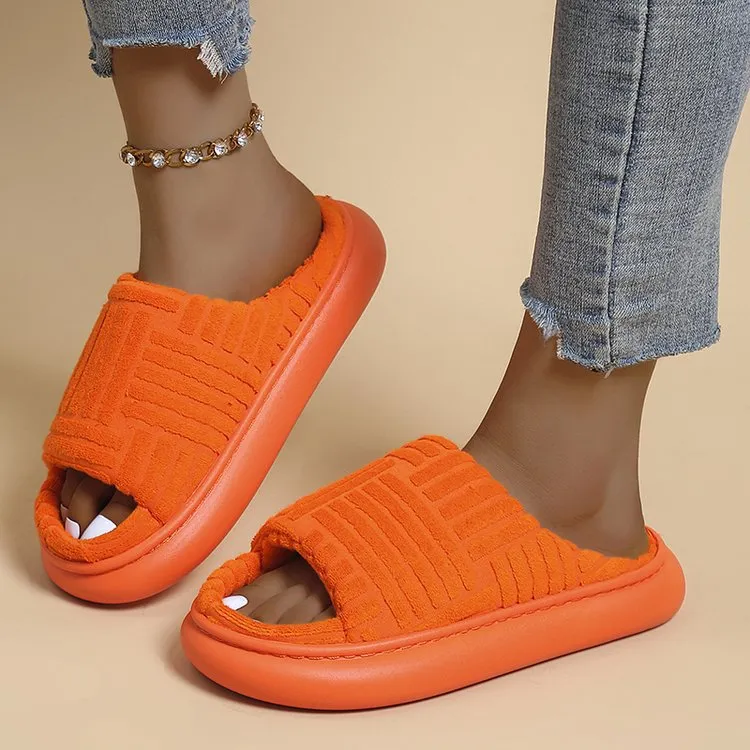 Thick Bottom Women's Terrycloth Slippers