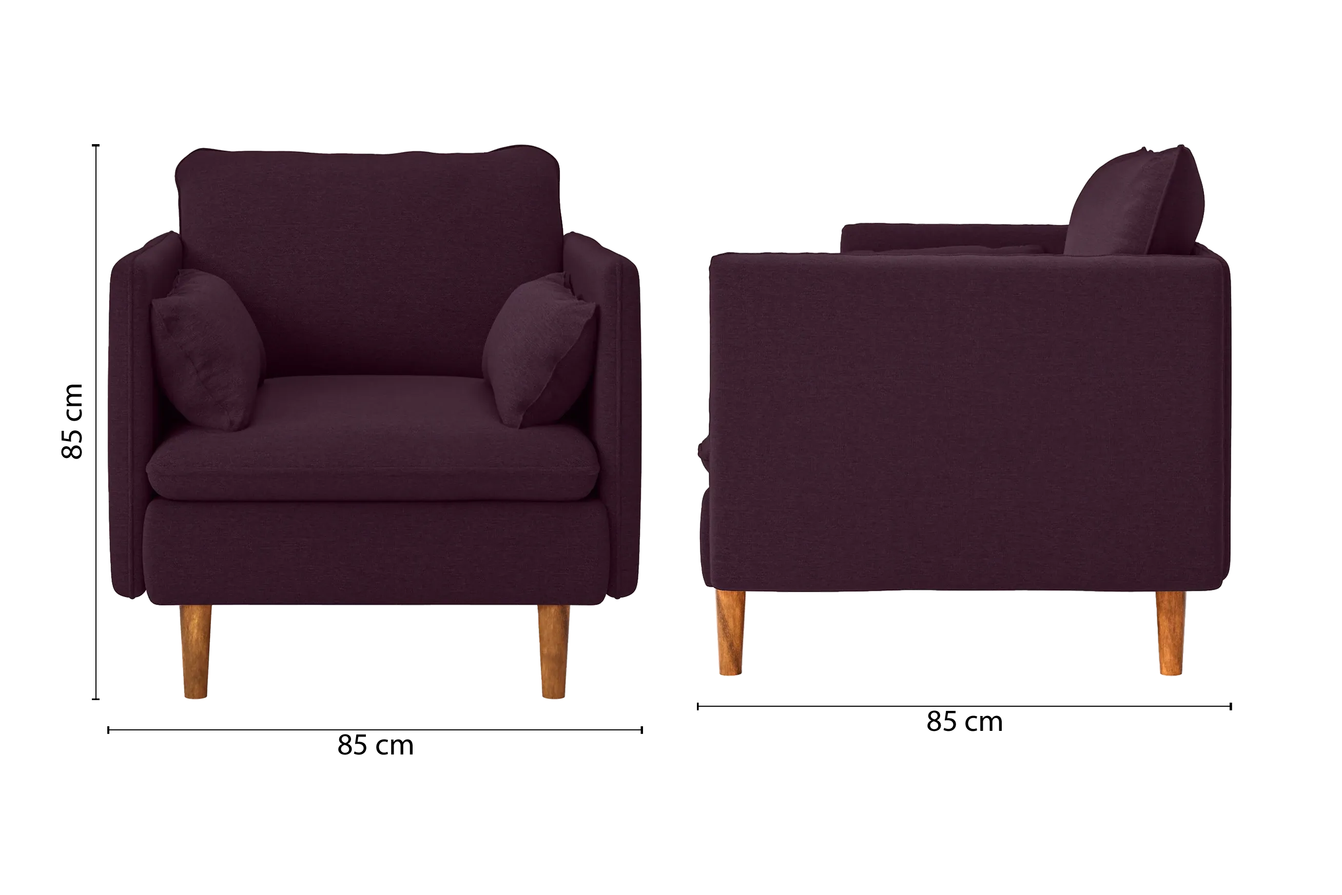 Tirreni Armchair Purple Linen Fabric