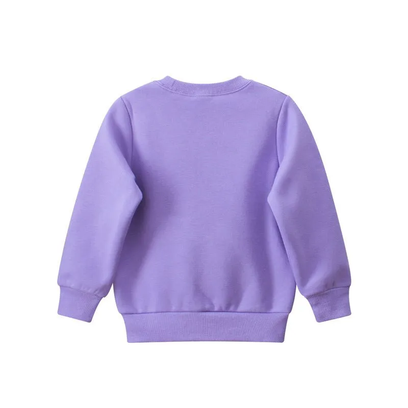 Toddler/Kid Girl's Cute Bear Letter Print Purple Sweatshirt