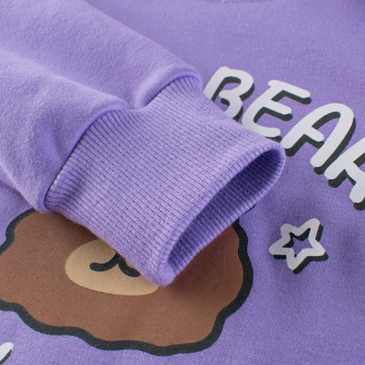 Toddler/Kid Girl's Cute Bear Letter Print Purple Sweatshirt