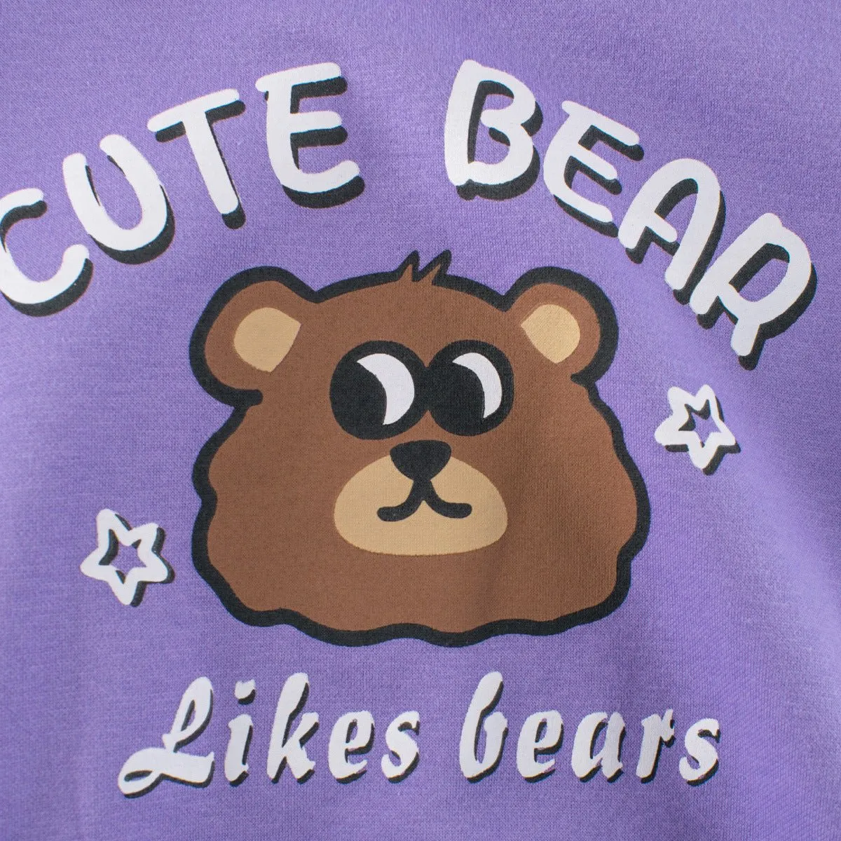 Toddler/Kid Girl's Cute Bear Letter Print Purple Sweatshirt