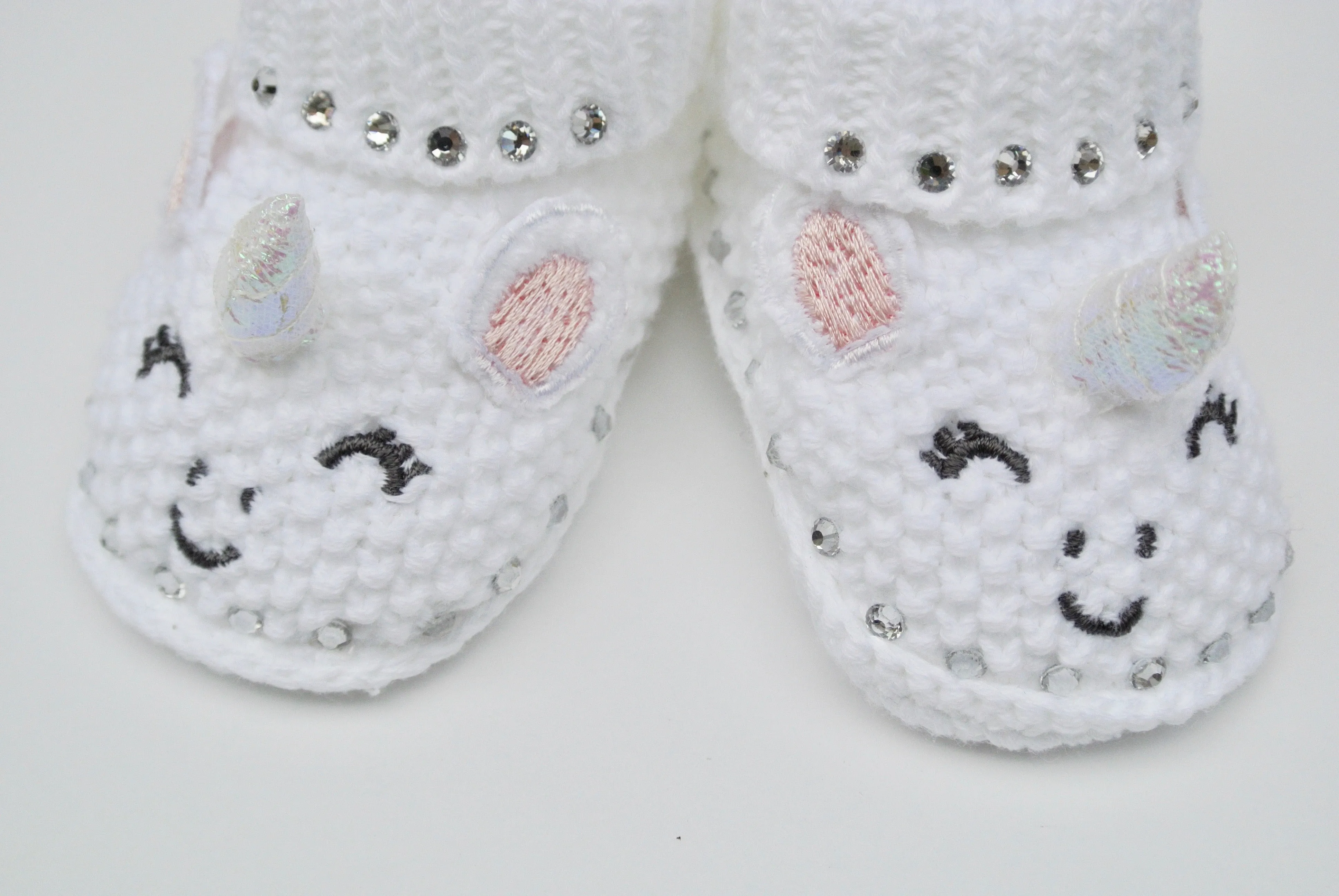 Unicorn Sparkle Baby Booties for Newborn Girl