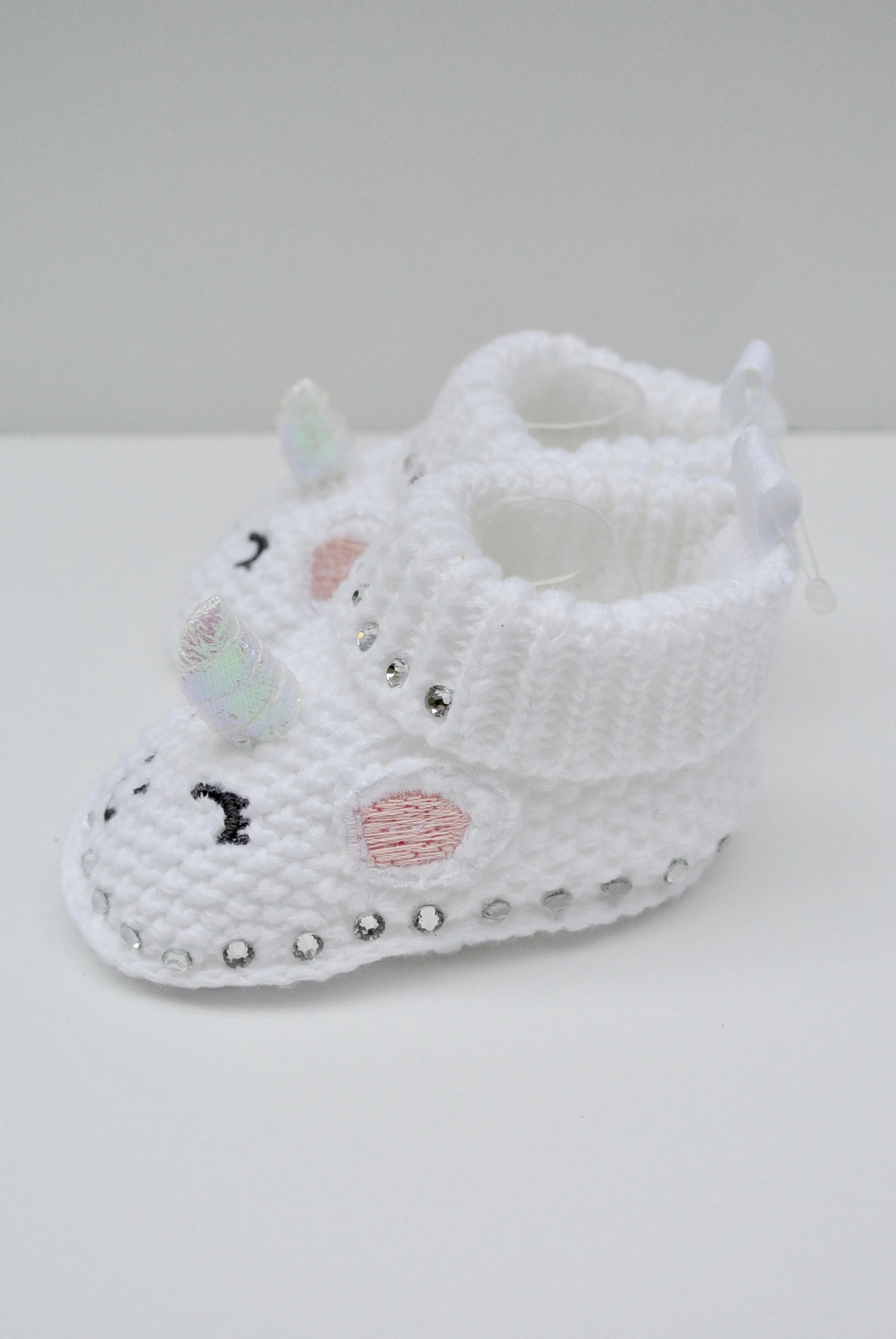 Unicorn Sparkle Baby Booties for Newborn Girl