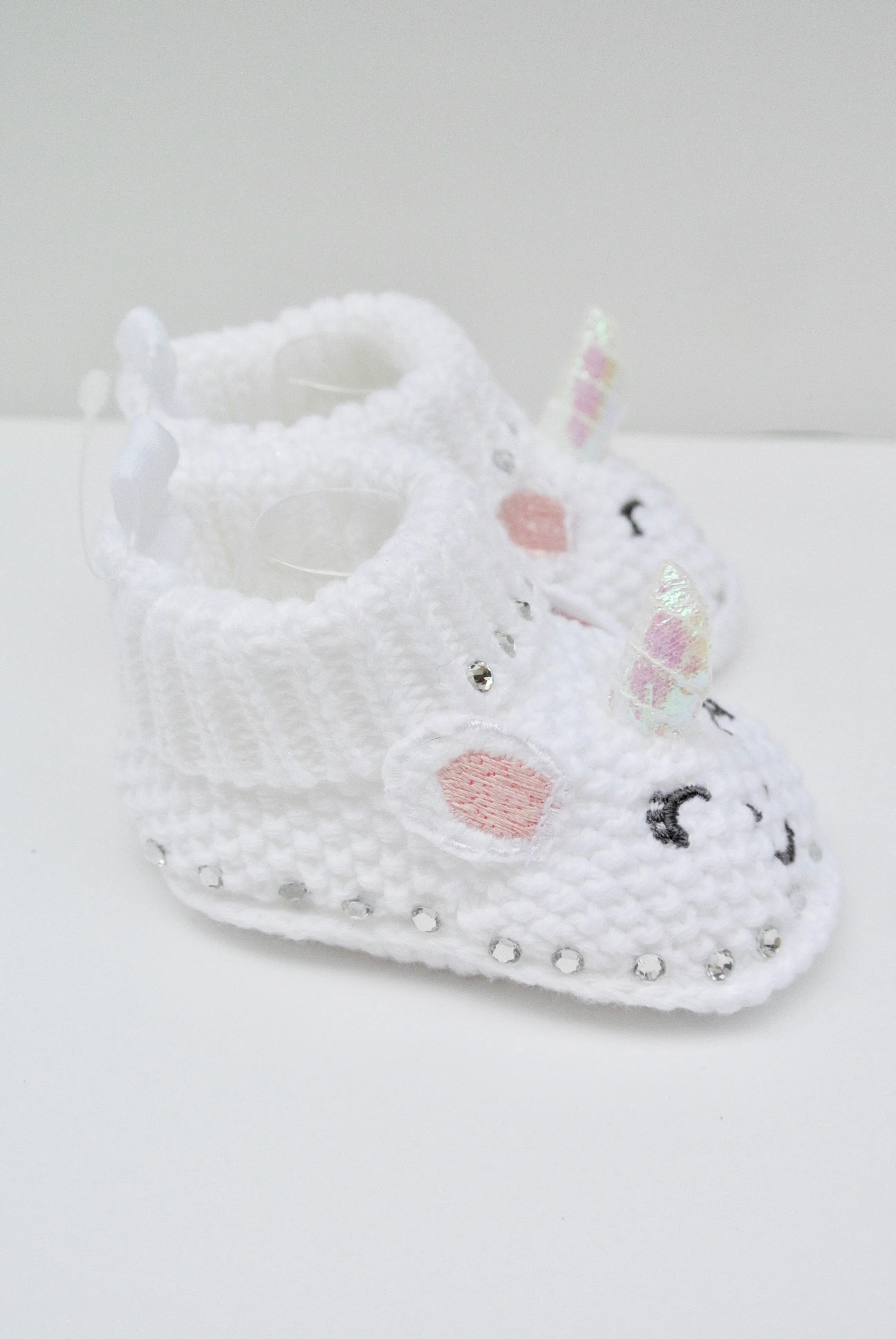 Unicorn Sparkle Baby Booties for Newborn Girl