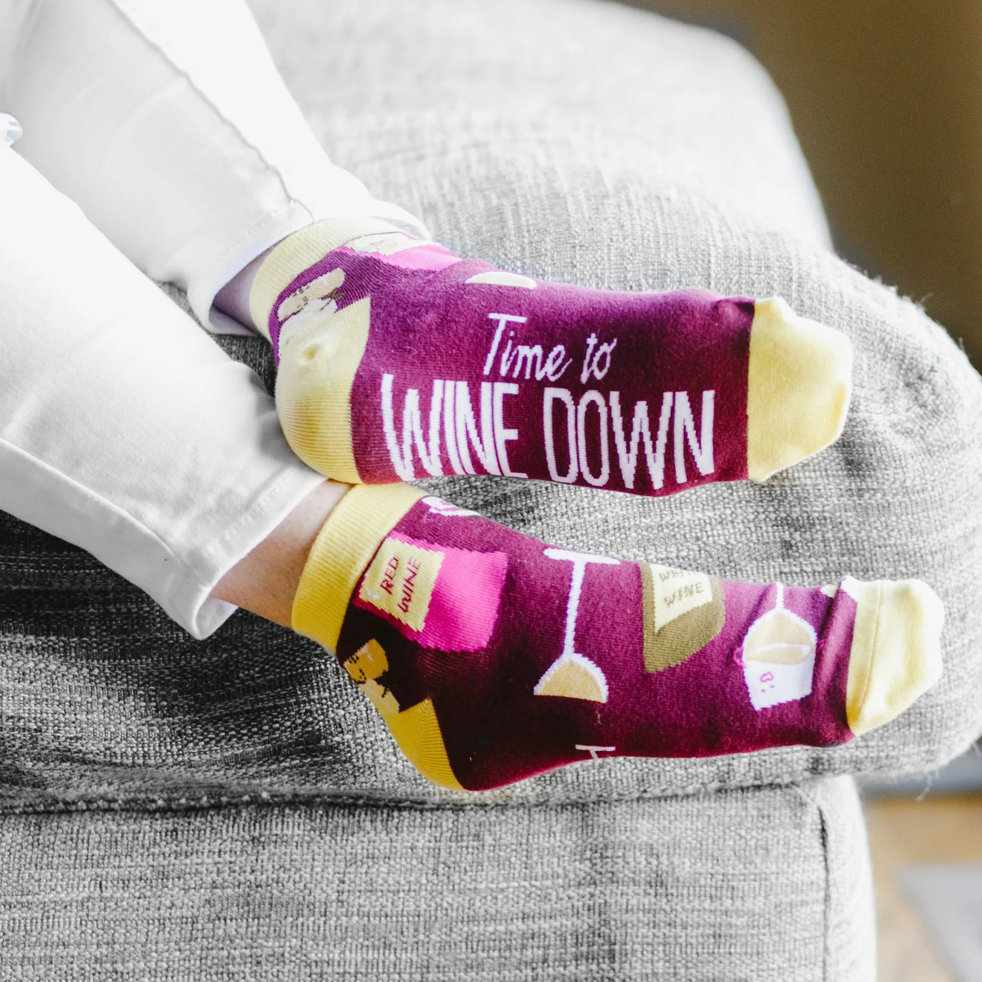 Wine Cotton Blend Ankle Socks