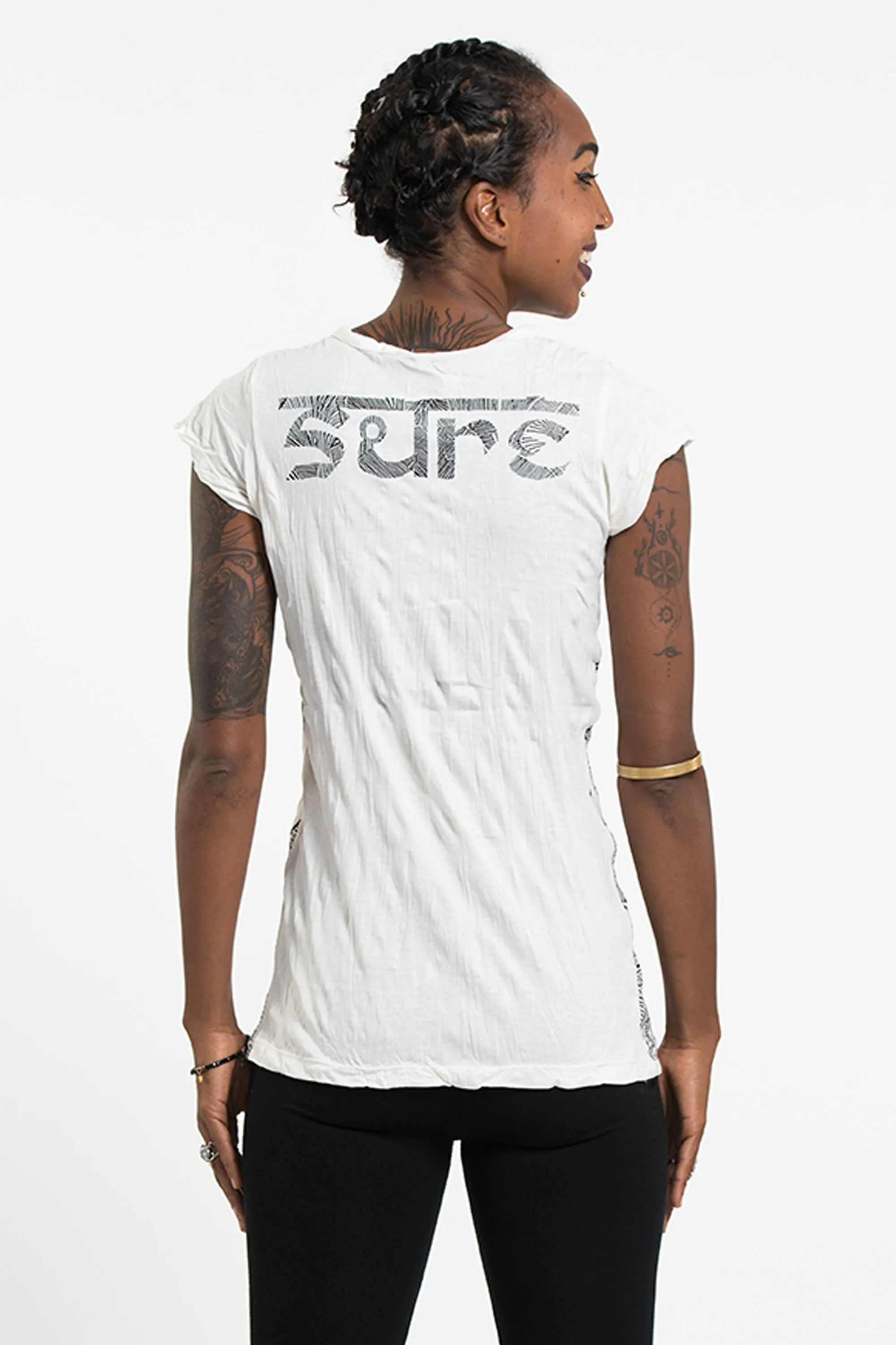 Womens Om T-Shirt in White