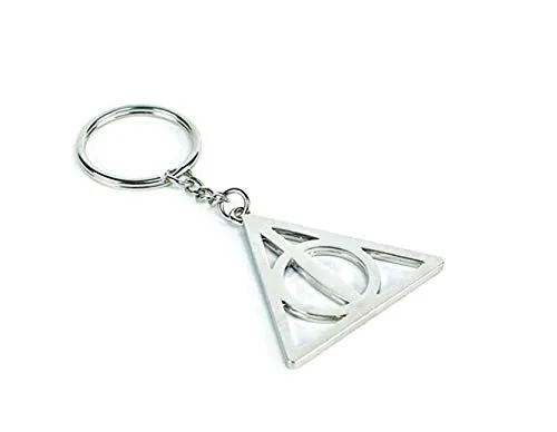 Yellow Chimes Harry Potter's Rotating Triangle Logo Metal Key Chain For Boys And Girls